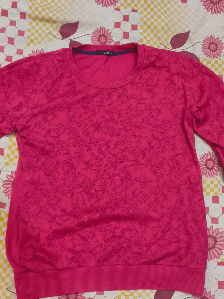 Pink Floral Print Top