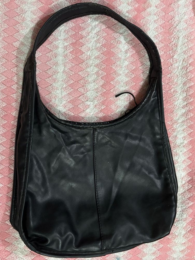 Black Leather Shoulder Bag