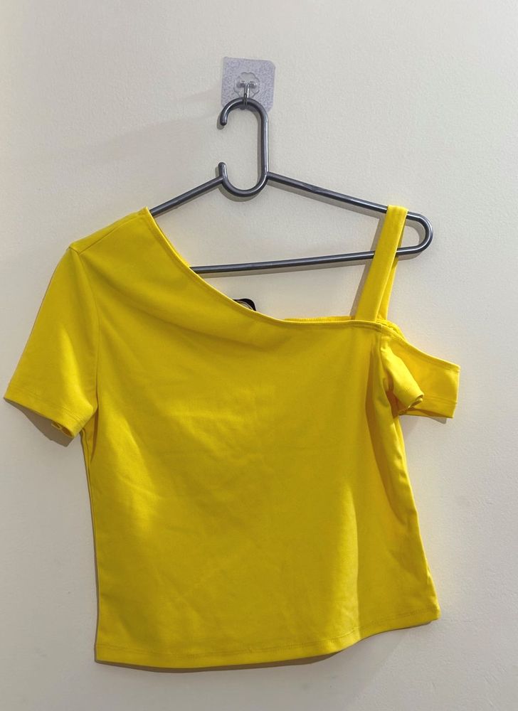 Yellow One-Shoulder Top