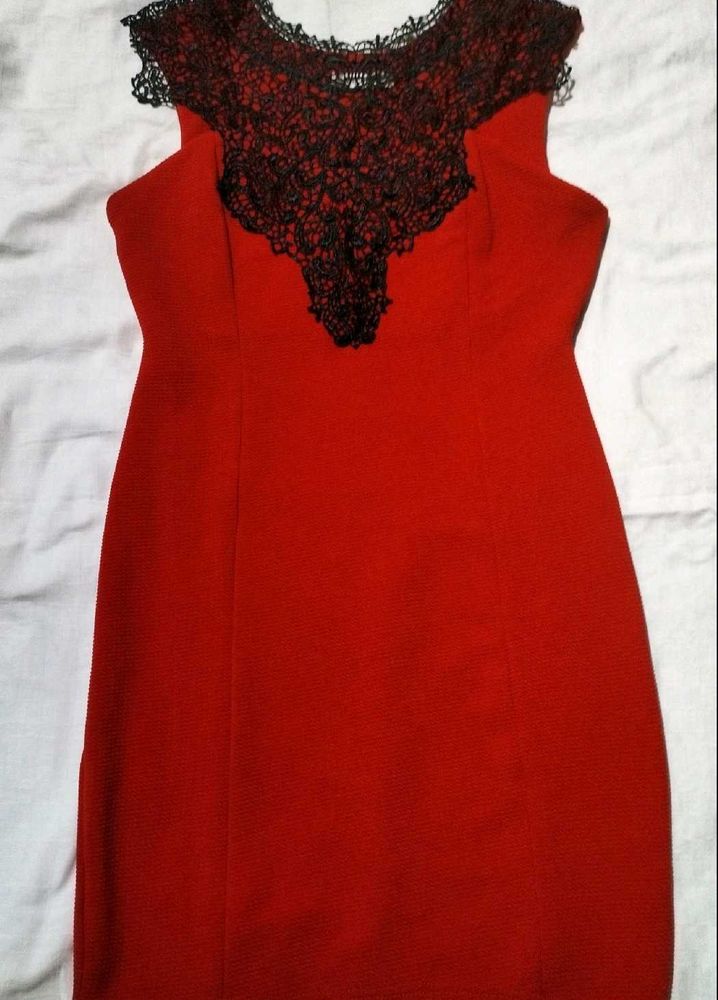 Red Black Lace Dress