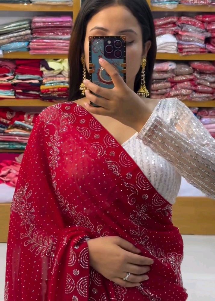 Hot Party Wear Georgette Saree Unbeatable Offer