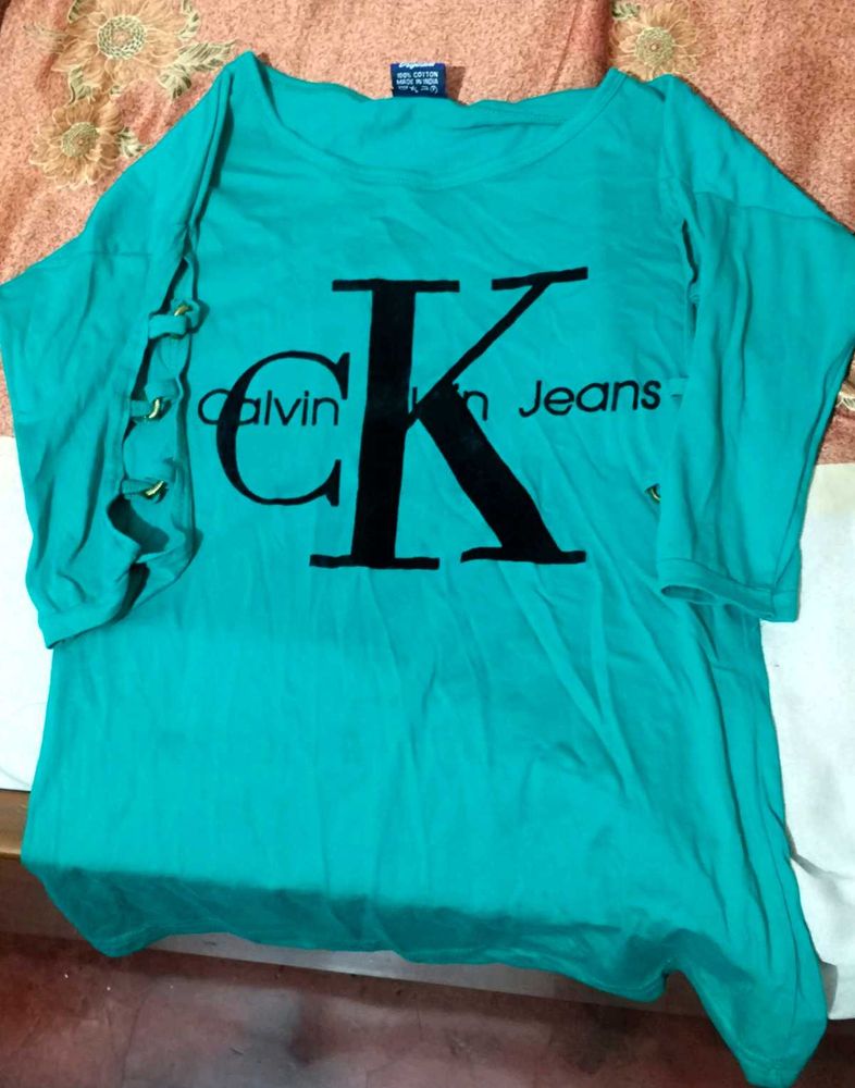 Teal Tunic Top with Sleeve Detail(DIWALI SPECIAL)