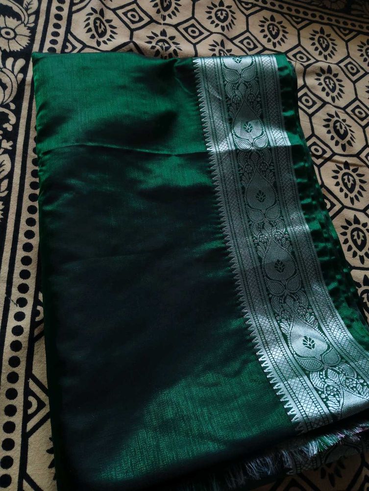 Elegant Green Silk Saree
