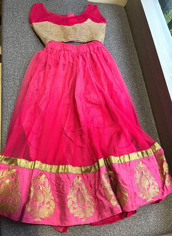 Pink Lehenga Choli Style Anarkali