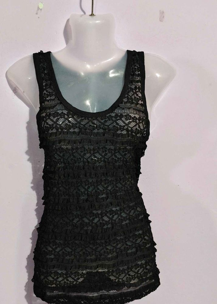 Black Lace Tank Top