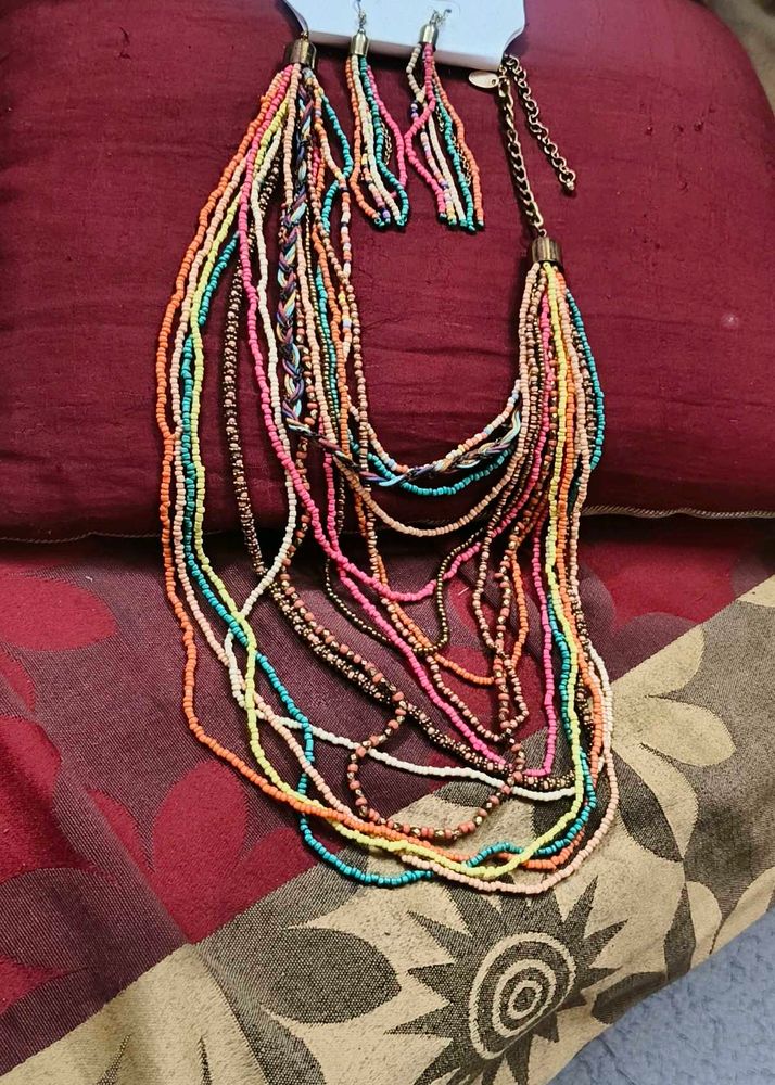 New Antique Beads Necklace Multi Colour