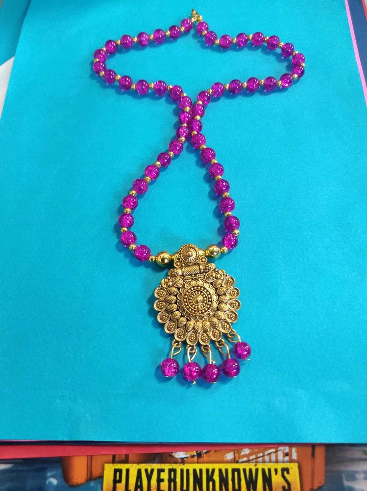 Jelly Beads Mala With Earing Set
