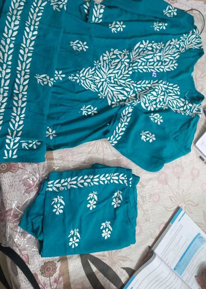 Handwork Teal Kurta