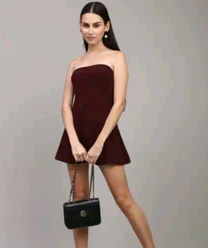 Burgundy Mini Dress