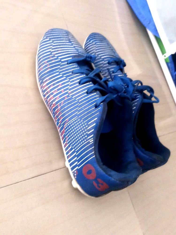 Blue Striped Football Studs