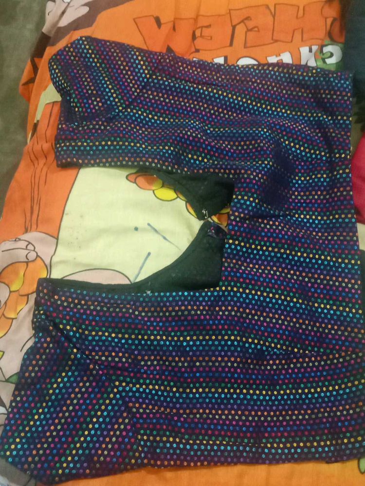 Navy blue. silk cotton daily wear blouse