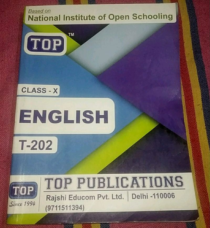 TOP NIOS Class - 10th X English Guide