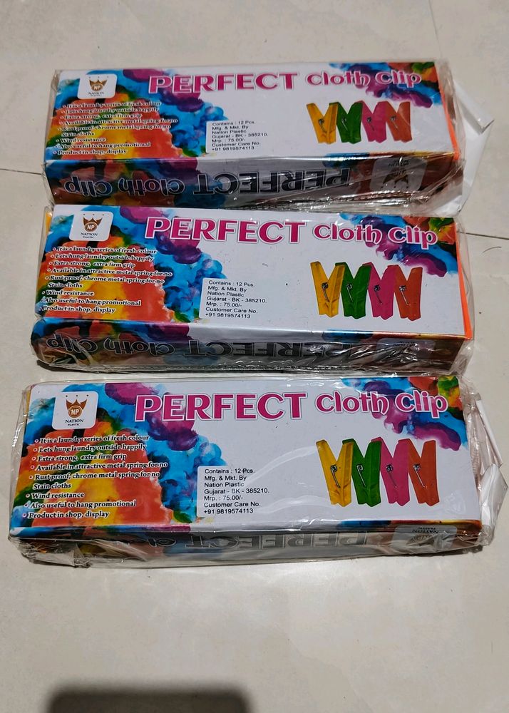 36 Pcs Cloth Clips Perfect Plastic