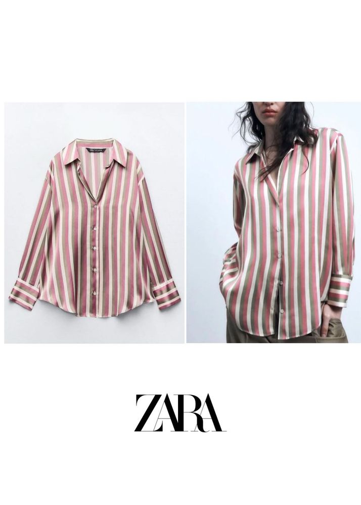 Zara Striped Satin shirt