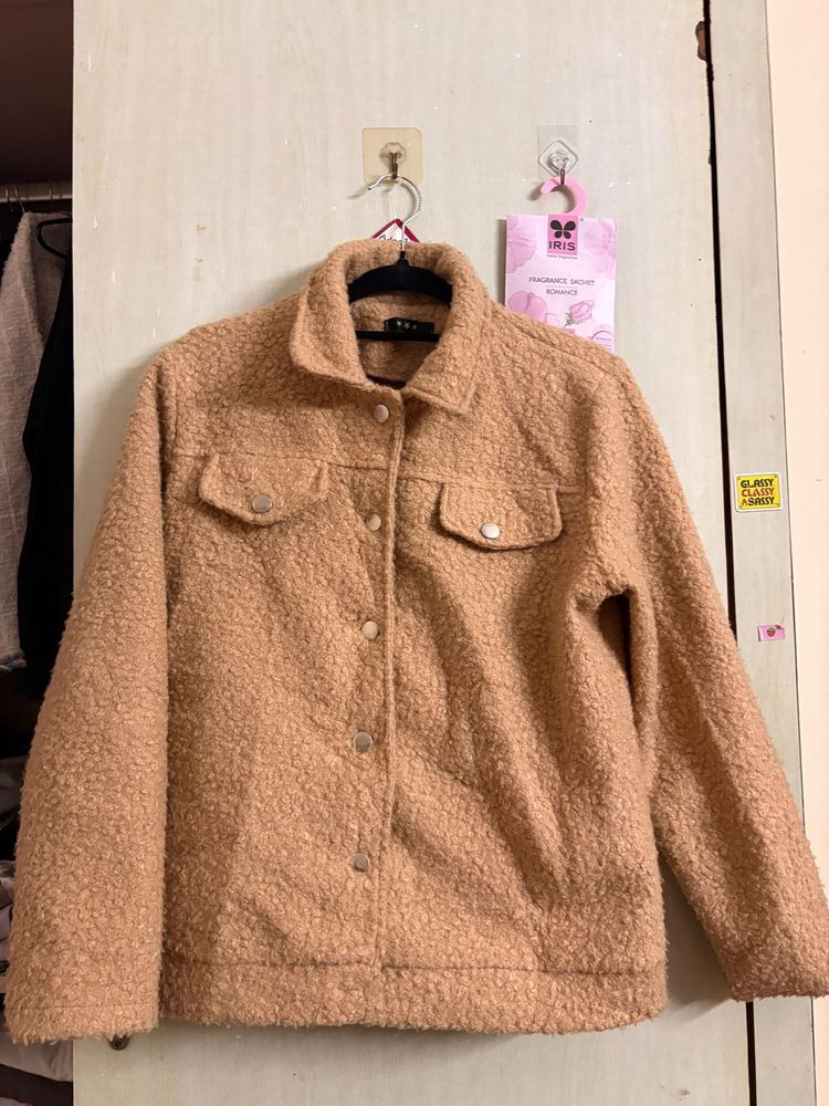 Tan Fuzzy Teddy Jacket