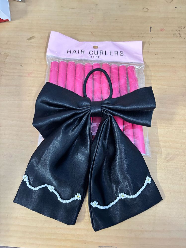 Hair Bow &amp; Curlers Set
