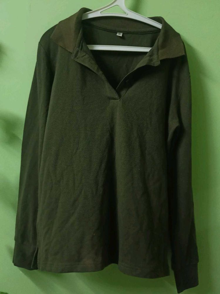 sage green polo shirt