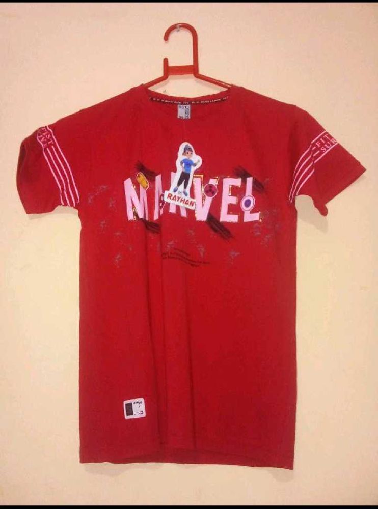 Red Marvel T-Shirt With Jeans Pant