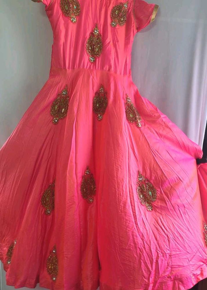Elegant Pink Anarkali Dress