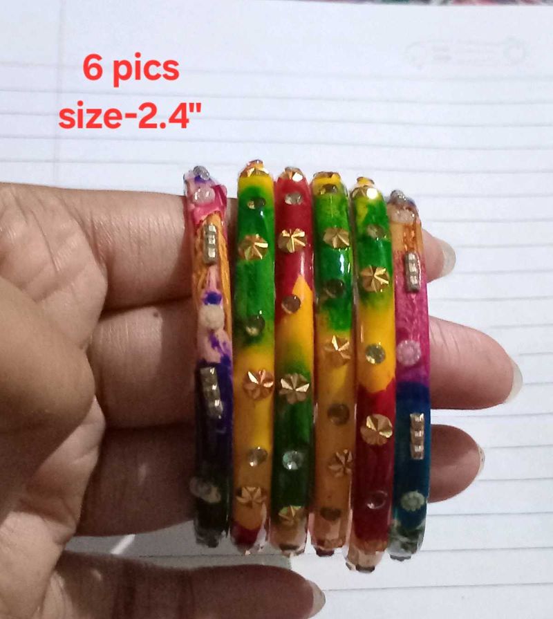 Colorful Indian Bangles - Set of 6