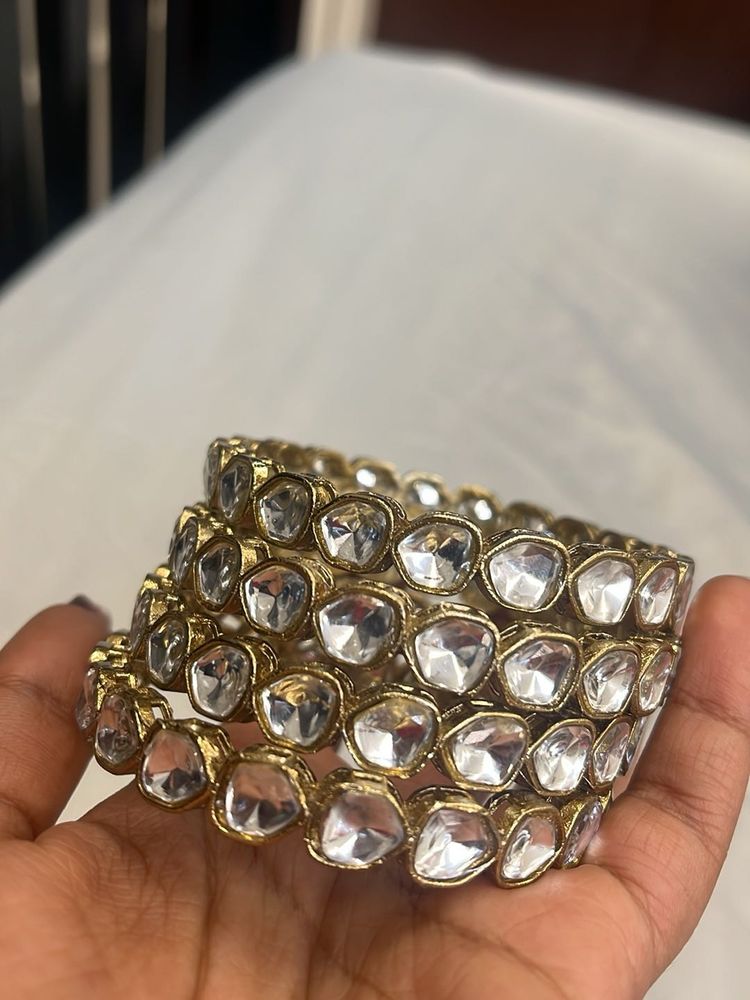 Kundan Bangles - Set of 4