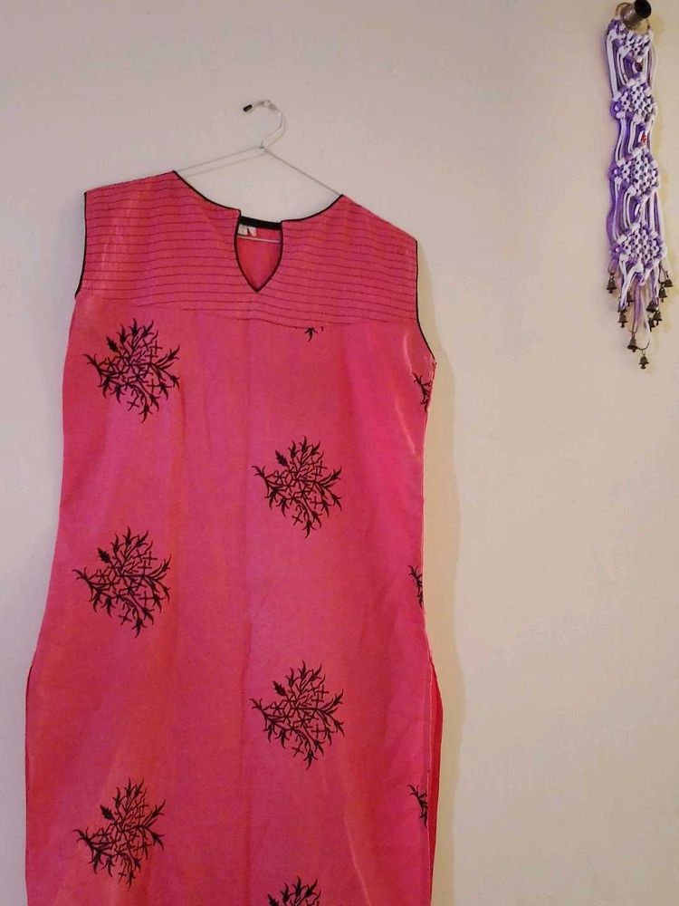 Pink Floral Kurta