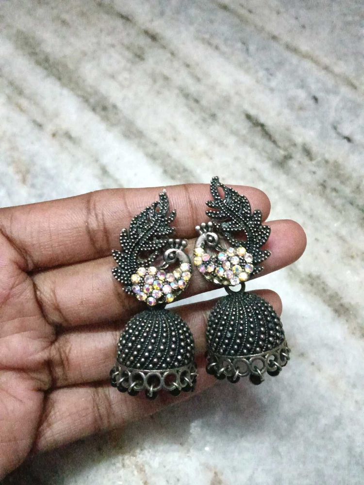 Peacock Jhumka Earrings