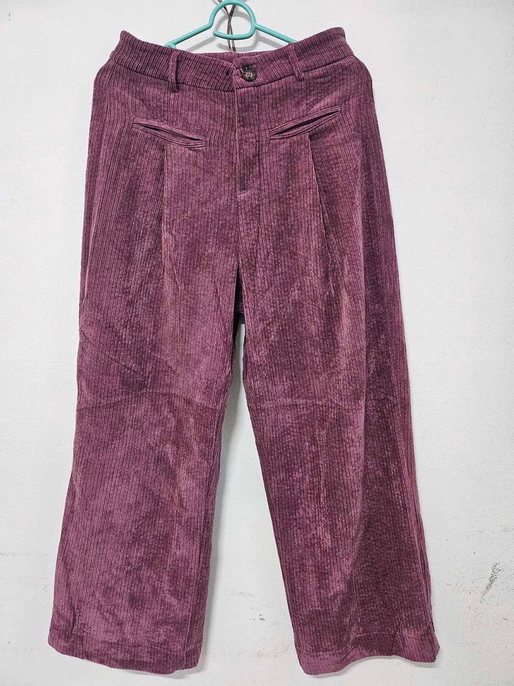 Warm Corduroy Wide Leg Pants for Winter