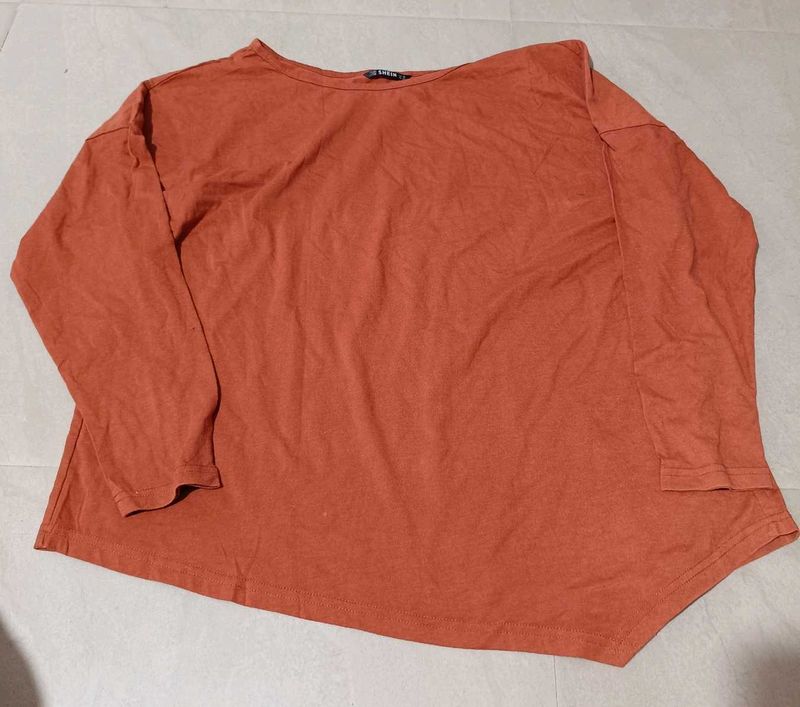 Stylish Orange Long Sleeve Top