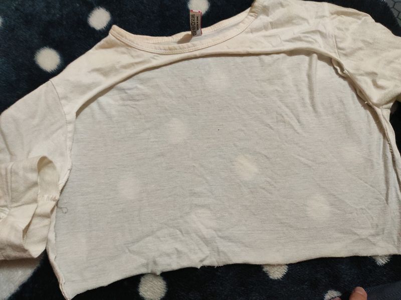 Frontless Crop White Tee