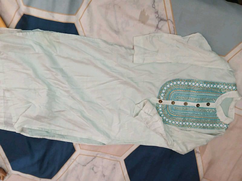 Light Green Embroidered Kurti