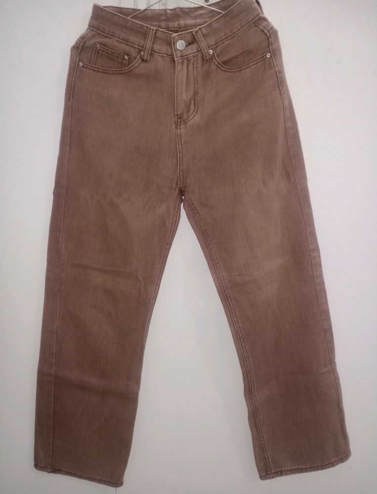 Brown Wide Leg Denim