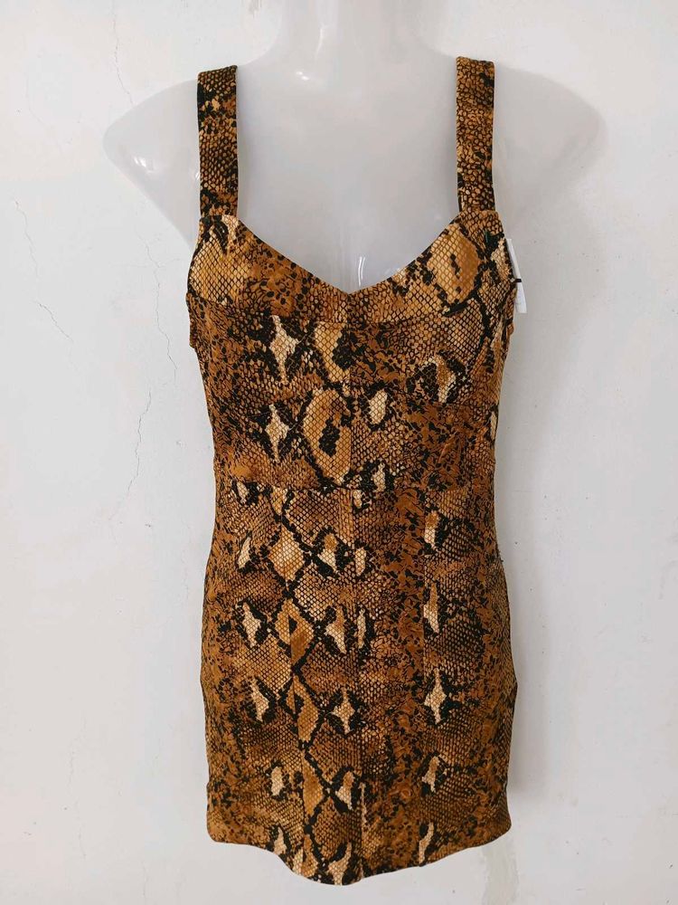 ZARA SNACK PRINT BODYCON DRESS