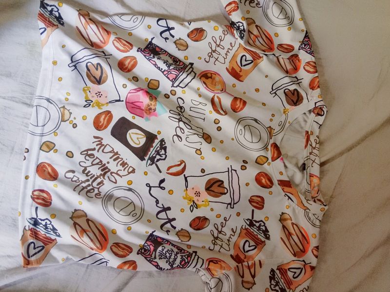 Coffee Printed Crop Top