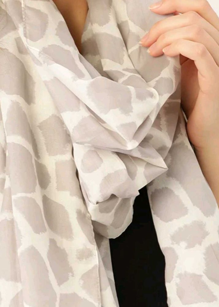 Women Off-white and Grey Printed Stole
