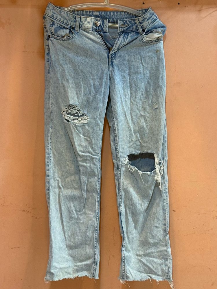 Ripped Light Wash Jeans
