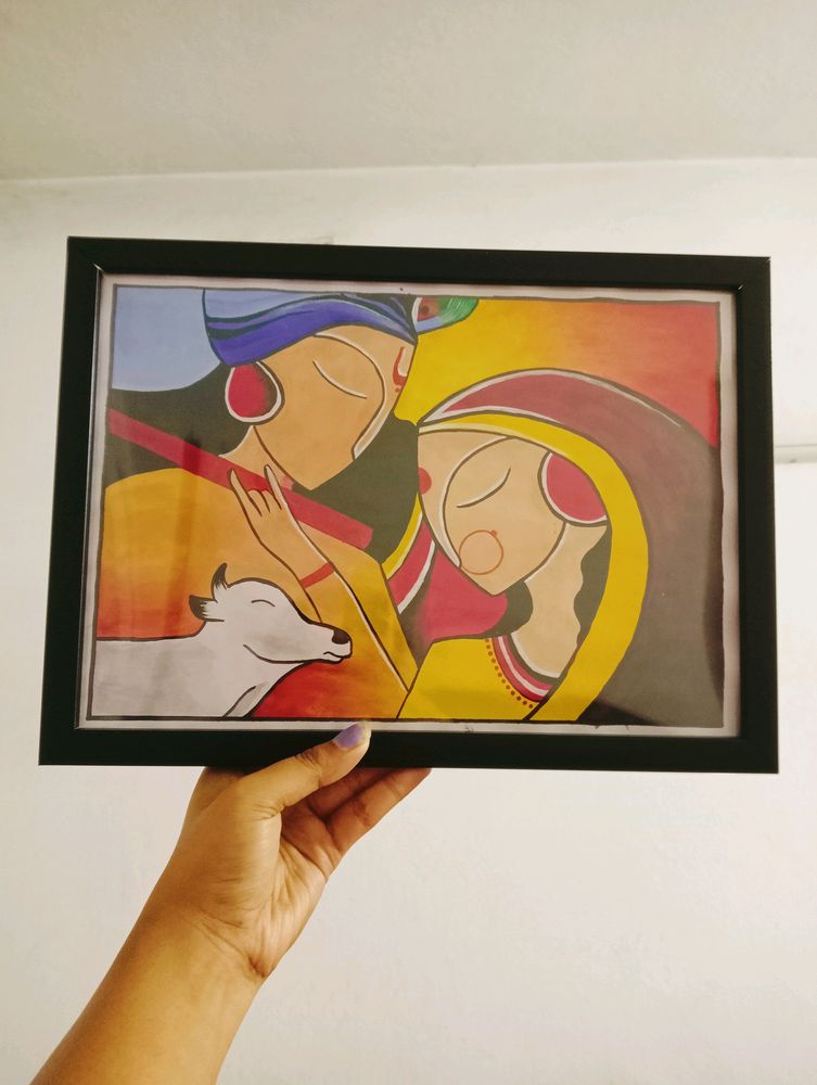 Radha Krishna Painting With Frame