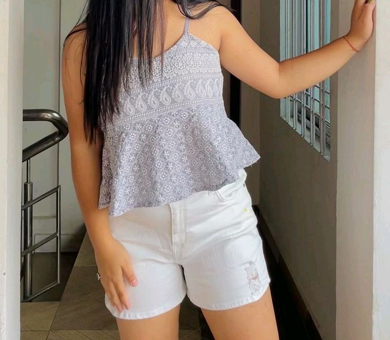 Chickankari Top For Women