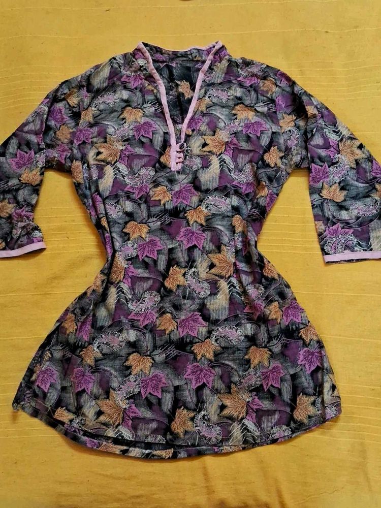 Floral Print Short Kurti