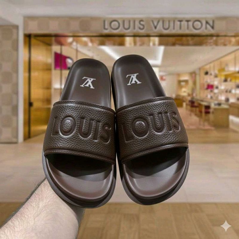 Louis Vuitton Brown Slides