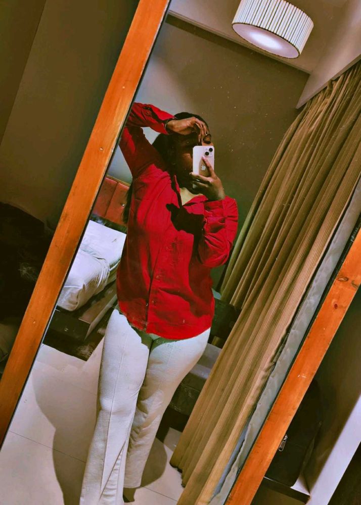 Red Button-Down Shirt