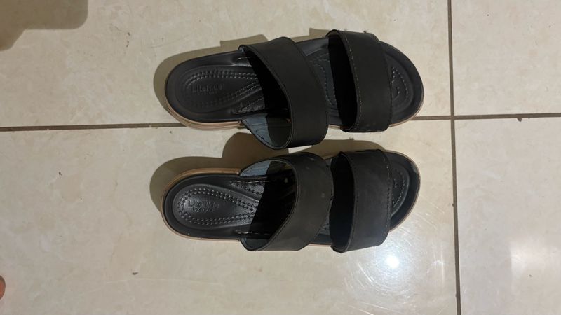 Black Crocs Slides