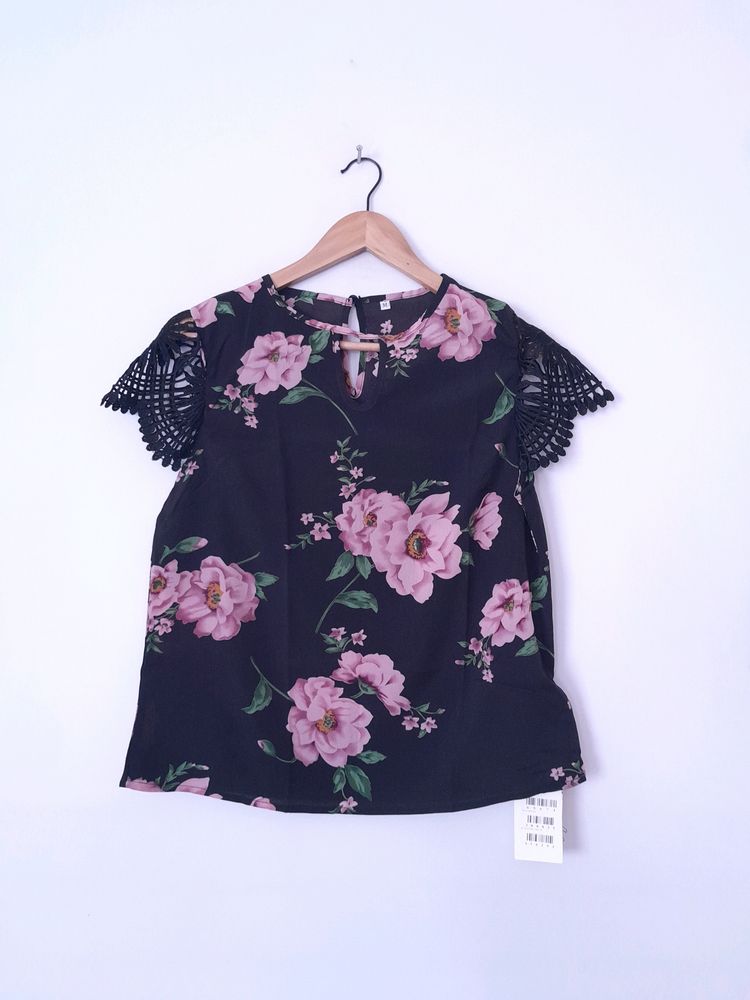Black Printed Top (Women&#39;s)