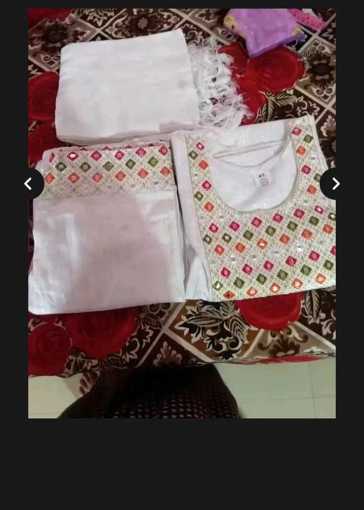 White Embroidered Kurta Set