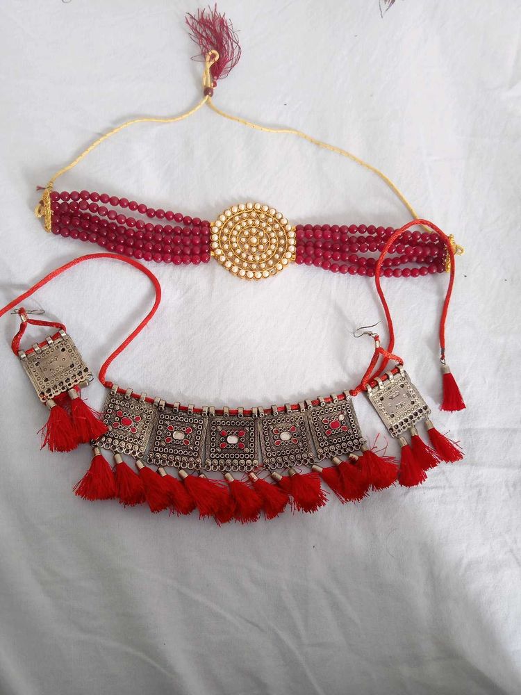 Beautiful Red Necklace 😍 2 Different Design