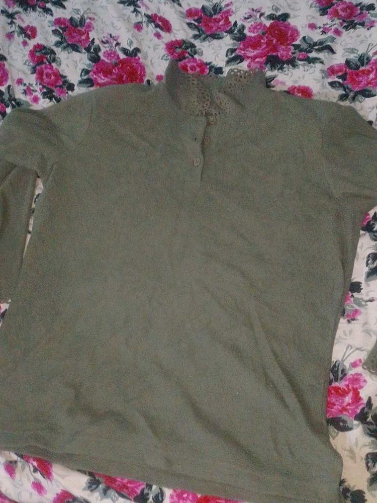 Vintage Green Knit Warm Top