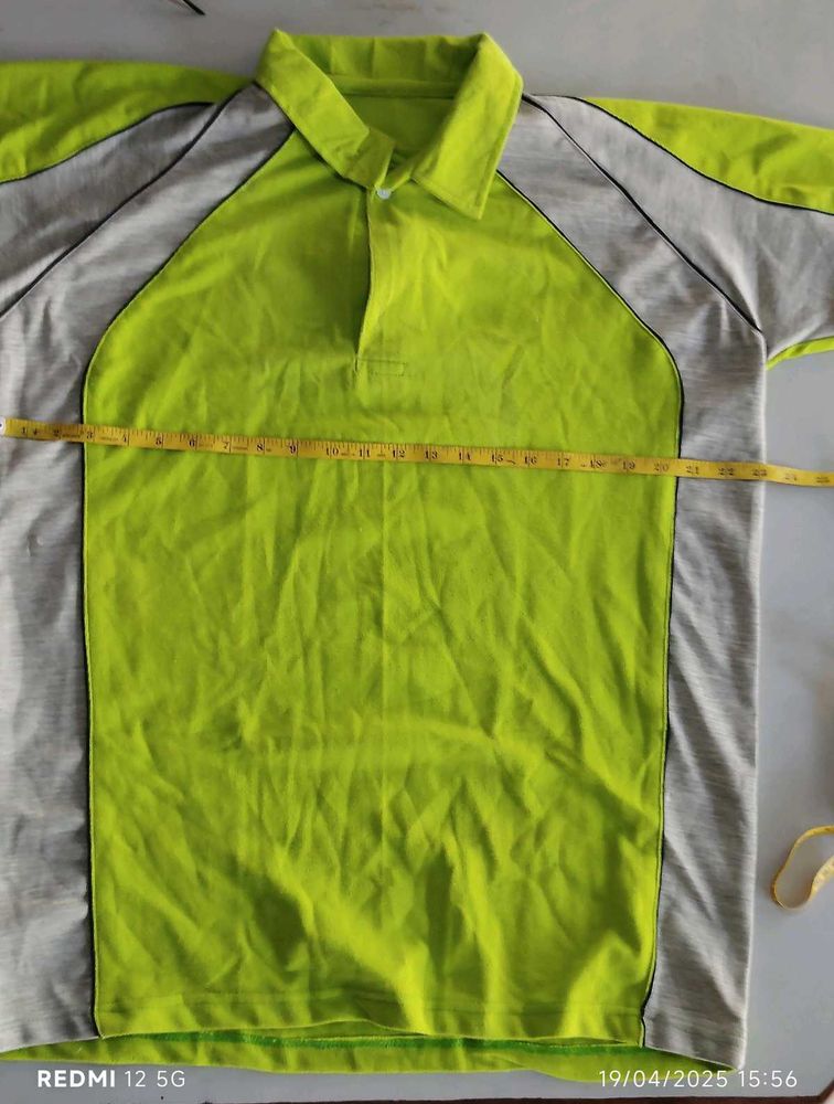 Men&#39;s Polo T Shirt - Lime Green and Grey
