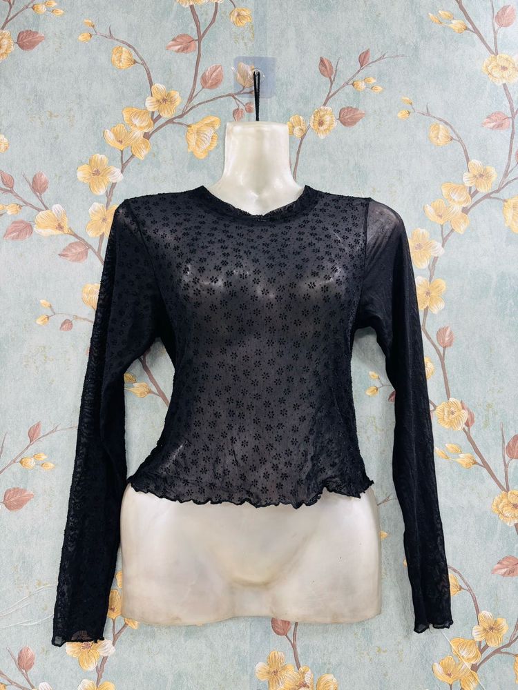 Black Mesh Top