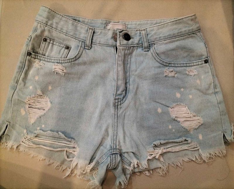 Distressed Denim Shorts