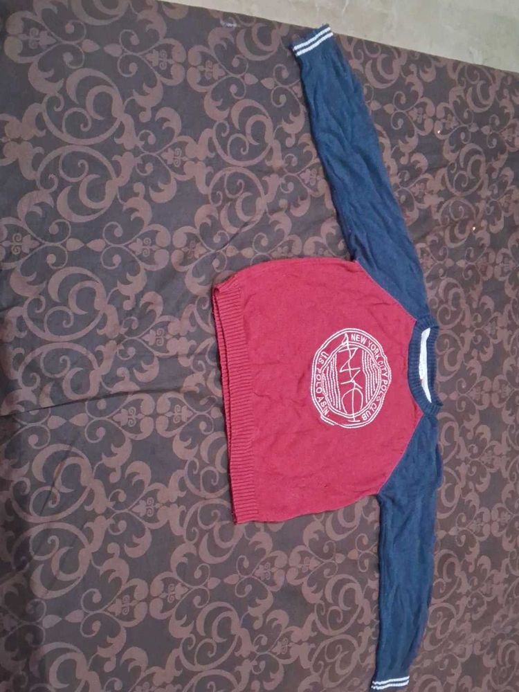 Stylish Red &amp; Blue Sweater